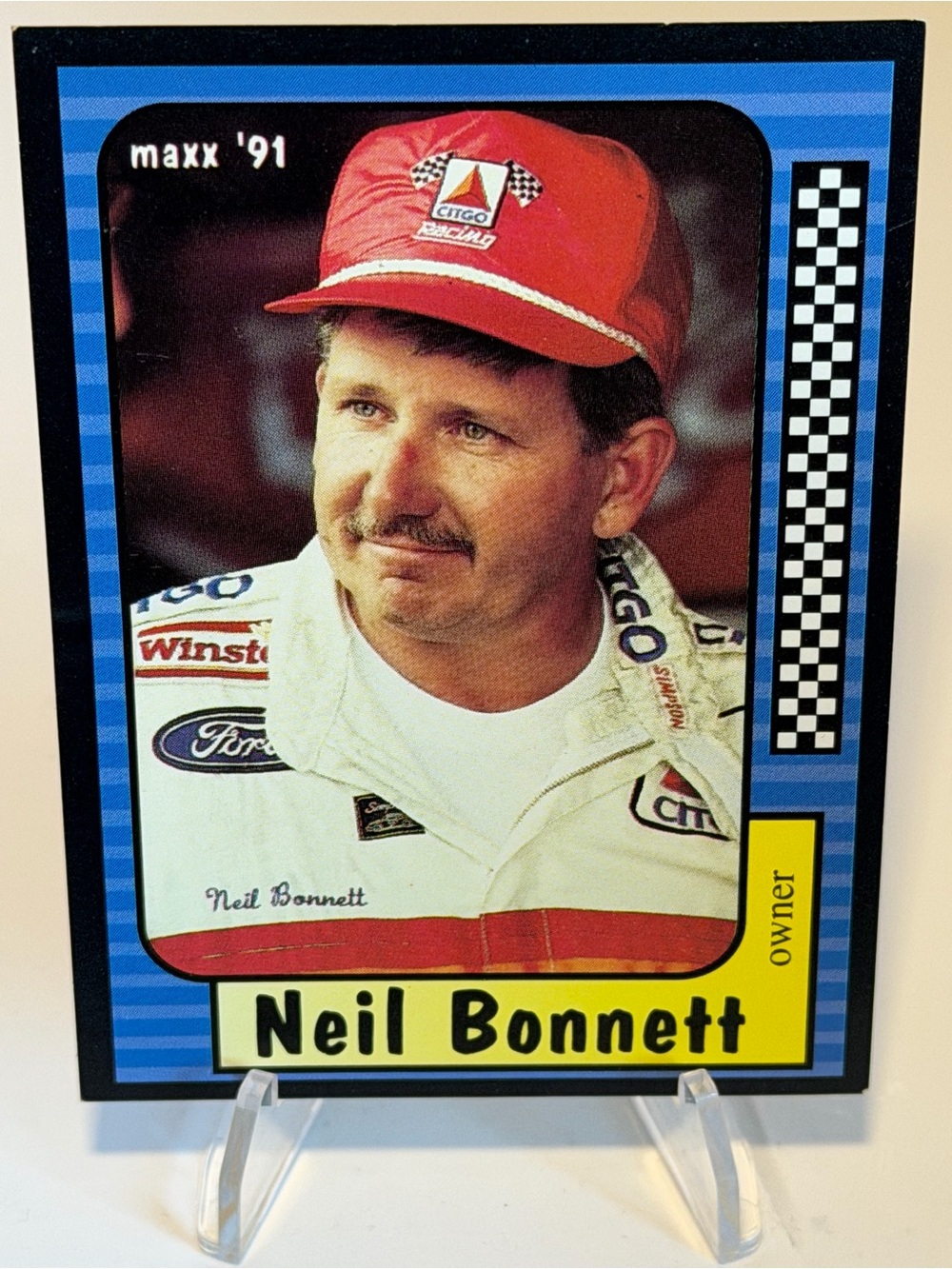 Nascar Neil Bonnett Trading Card Red Blue Yellow